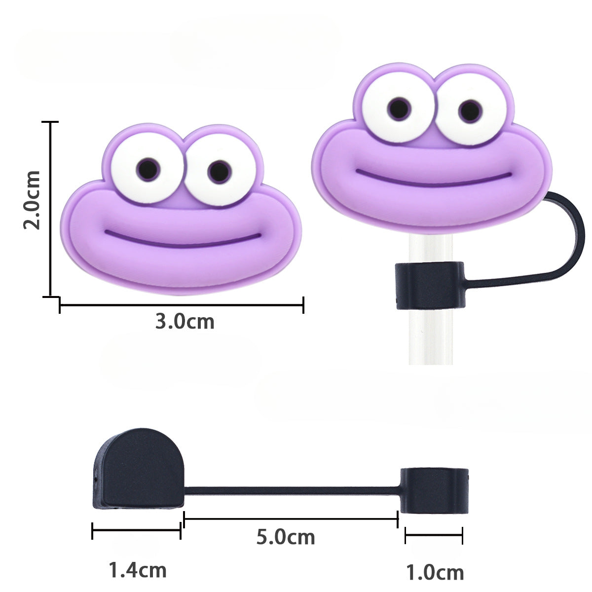 Wholesale Random 100pcs Cartoon 10mm PVC Soft Straw Tube Cap ACC-SCR-RYY093