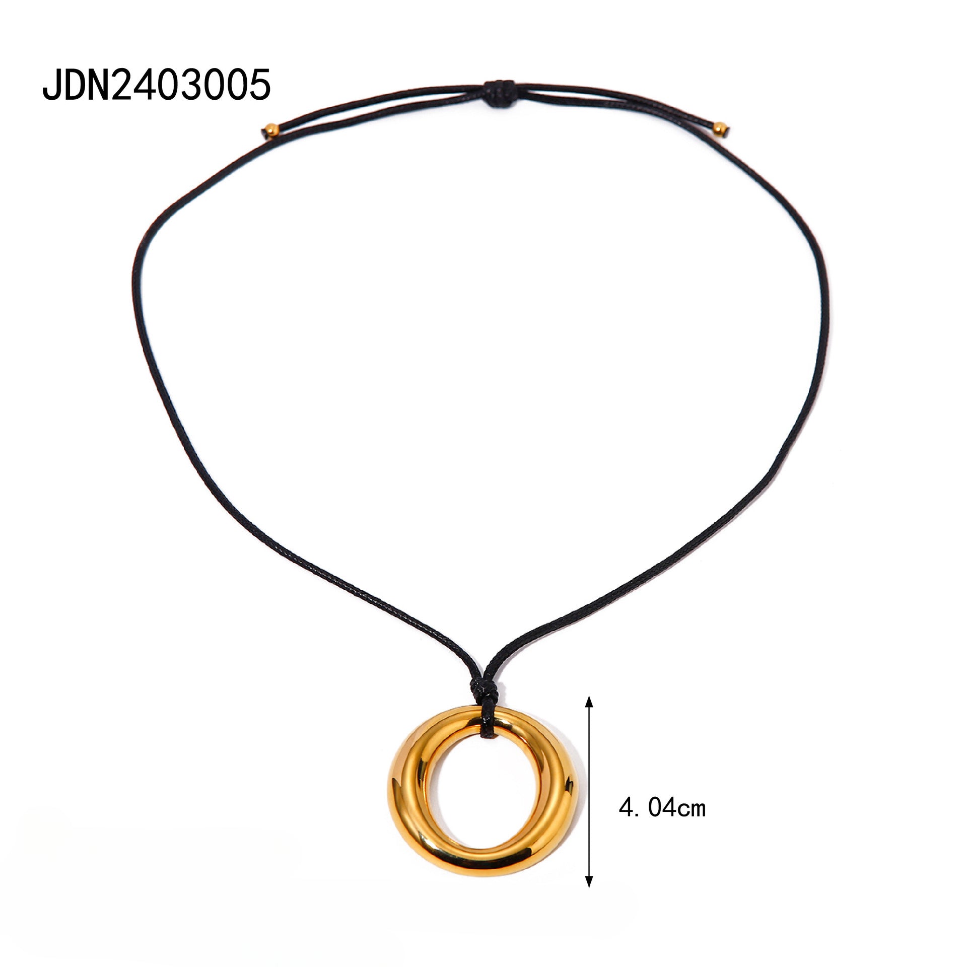 Wholesale 18k Gold Stainless Steel Necklace Wax Rope Necklace Round Hollow Necklace ACC-NE-JieDing003