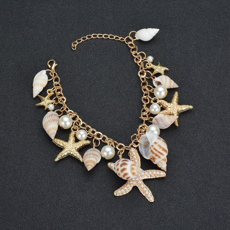 Wholesale Ocean Boho Bracelet Starfish Shell Bracelet Bohemian ACC-BT-Linlu001