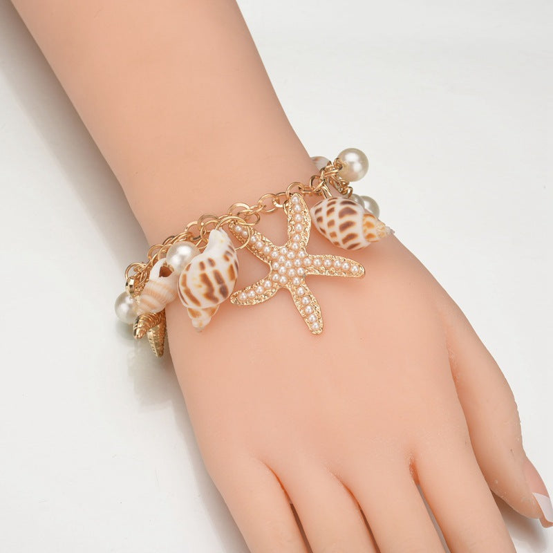 Wholesale Ocean Boho Bracelet Starfish Shell Bracelet Bohemian ACC-BT-Linlu001