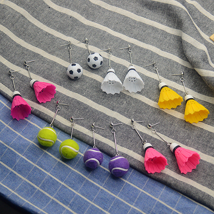 Wholesale Badminton Football Tennis Asymmetric Sports Earrings ACC-ES-XN026