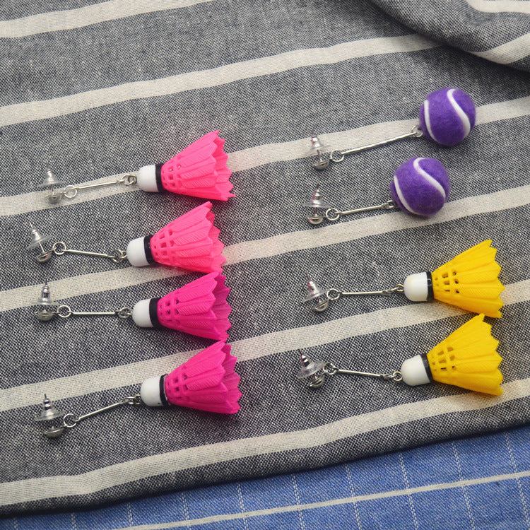 Wholesale Badminton Football Tennis Asymmetric Sports Earrings ACC-ES-XN026