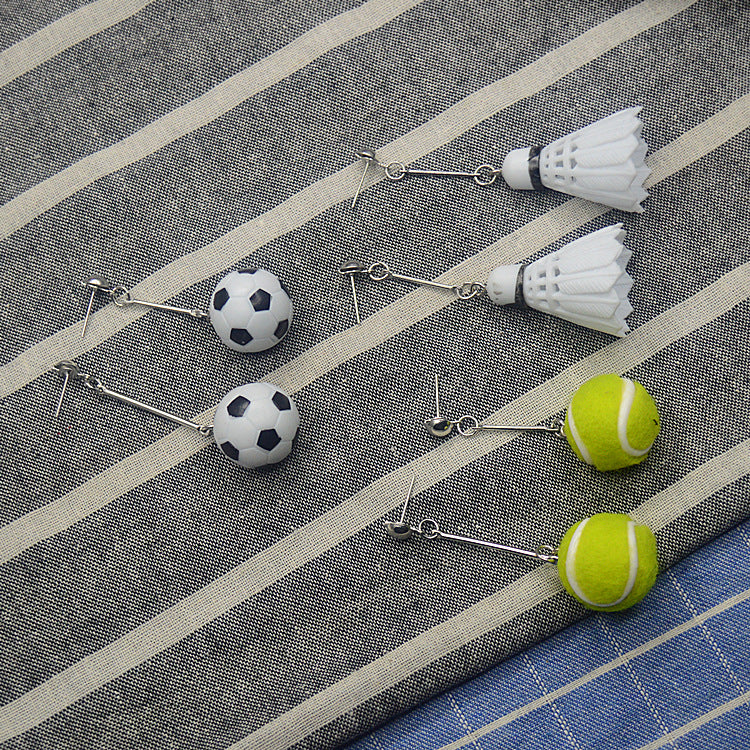 Wholesale Badminton Football Tennis Asymmetric Sports Earrings ACC-ES-XN026