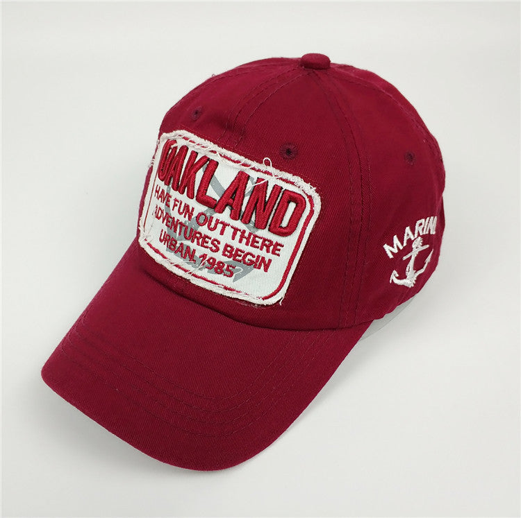 Wholesale  Letter Baseball Cap Denim Fashionable distressed worn-out hat