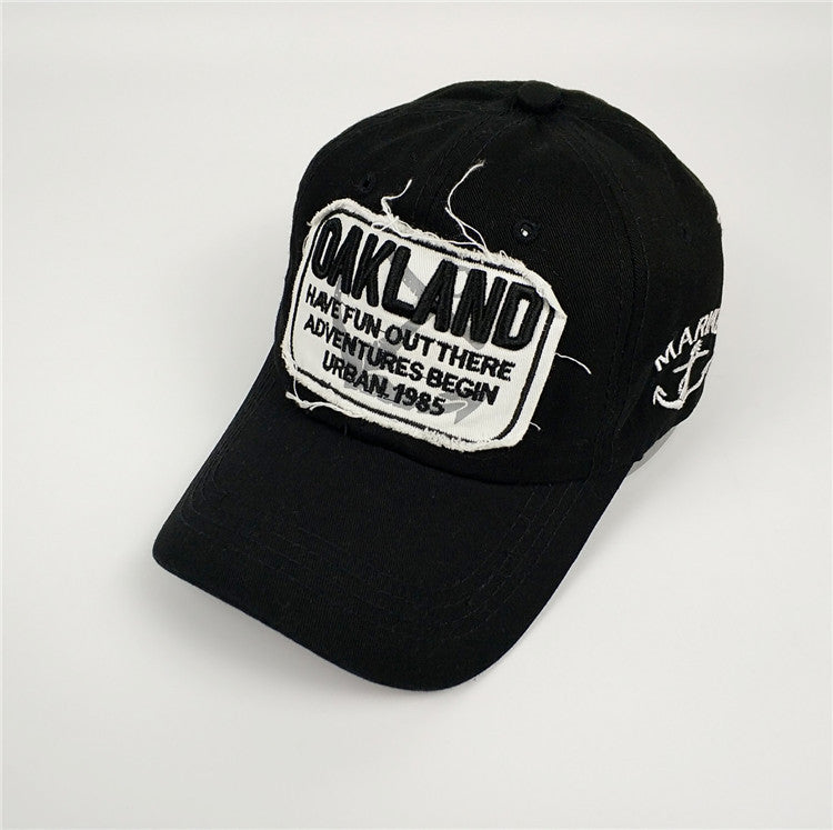 Wholesale  Letter Baseball Cap Denim Fashionable distressed worn-out hat