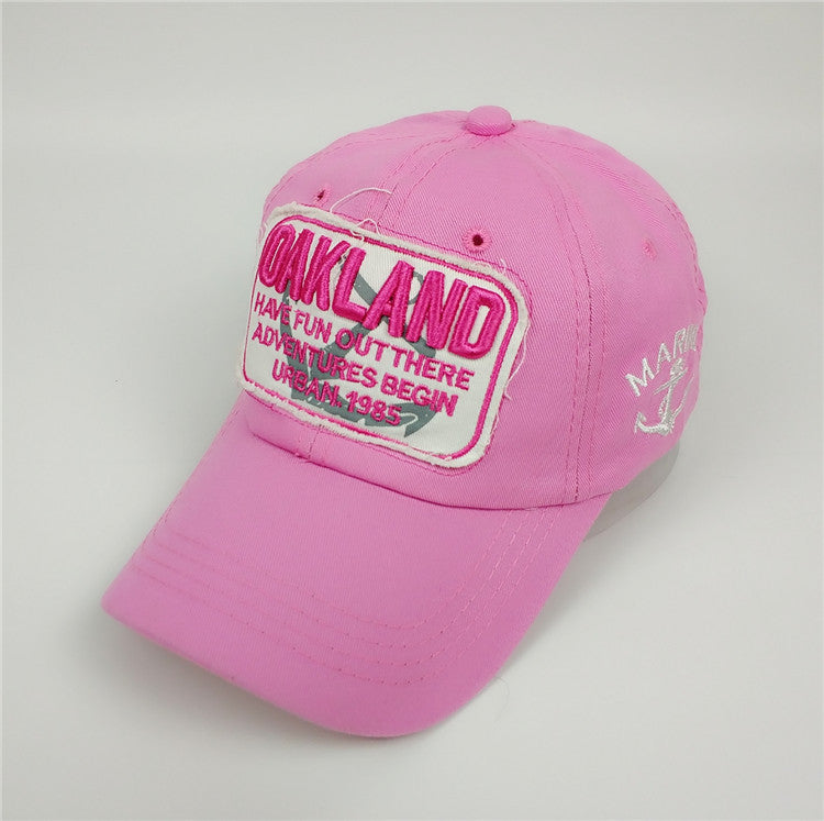 Wholesale  Letter Baseball Cap Denim Fashionable distressed worn-out hat