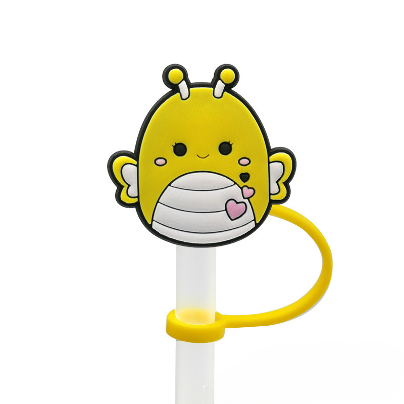 Wholesale 20PCS 7-8mm PVC Cute Doll Straw Tube Cap