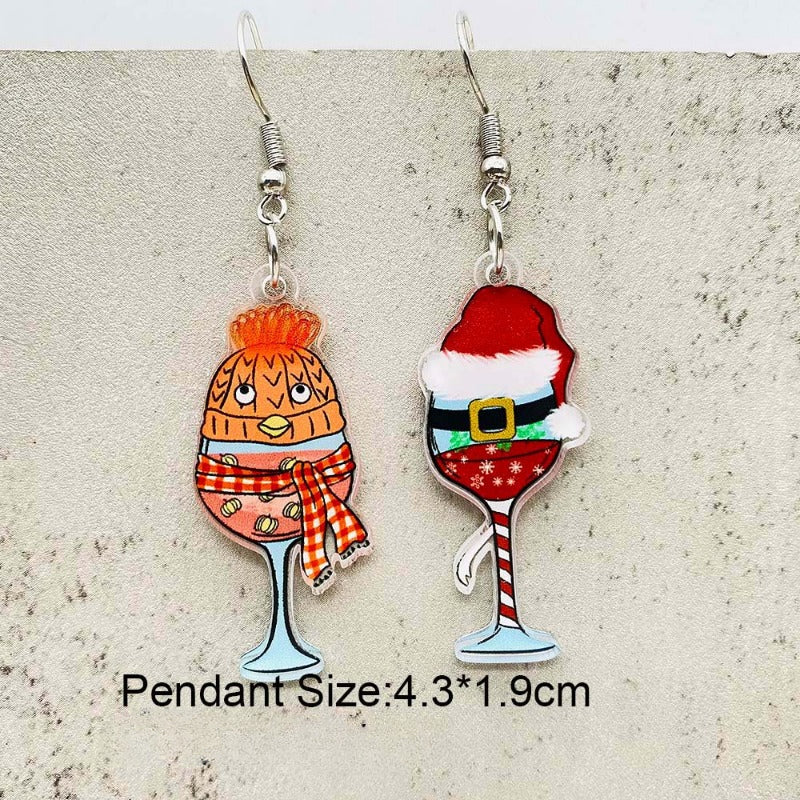 Wholesale Christmas Lights Santa Hat Acrylic Earrings ACC-ES-ChenY106