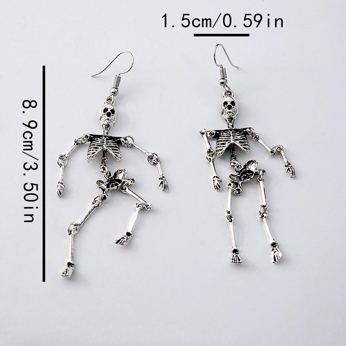 Wholesale Halloween Human Skull Blue Mesh Punk Earrings ACC-ES-ZhuiWo001