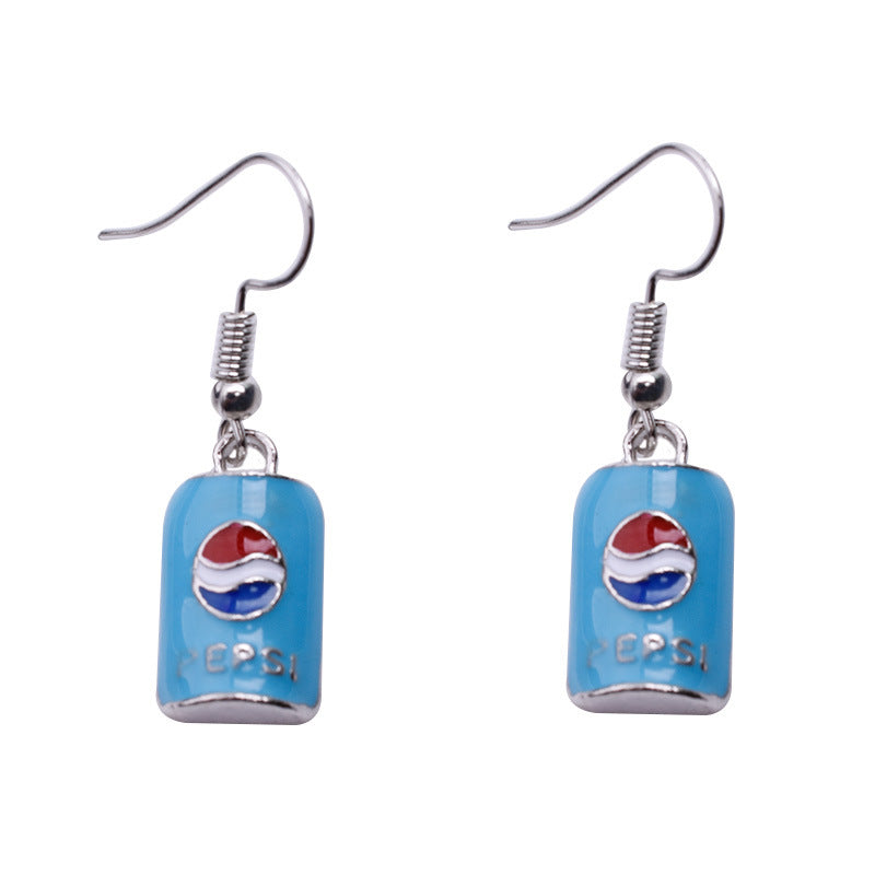 Wholesale Mini Pocket Coke Bottle Pocket Can Earrings