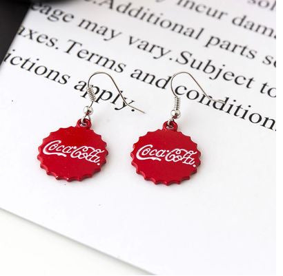 Wholesale Mini Pocket Coke Bottle Pocket Can Earrings