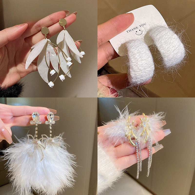 Wholesale Baroque Pearl Flower Tassel Earrings ACC-ES-Fengm002