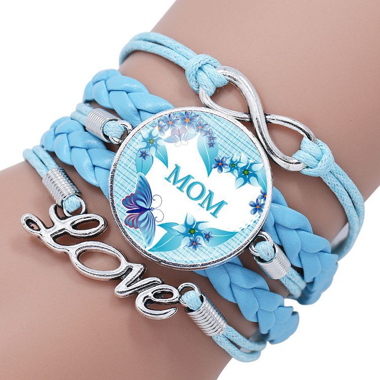 Wholesale Letter mom multi-layer braided leather bracelet