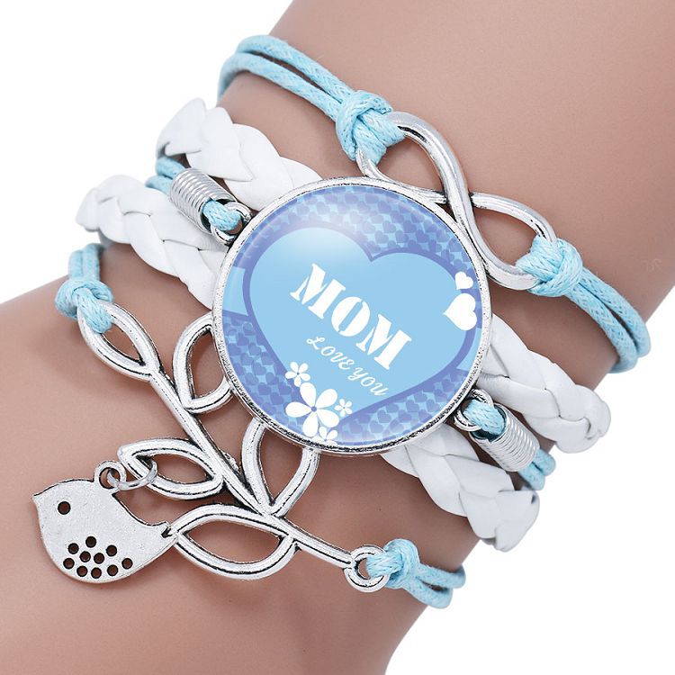 Wholesale Letter mom multi-layer braided leather bracelet
