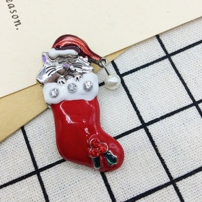 Wholesale Christmas Combination Series Santa Claus Deer Brooch ACC-BCH-DingZhou001