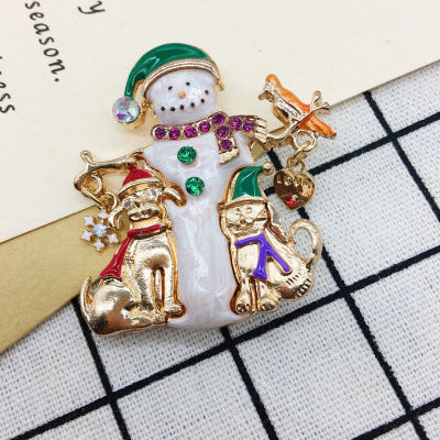 Wholesale Christmas Combination Series Santa Claus Deer Brooch ACC-BCH-DingZhou001