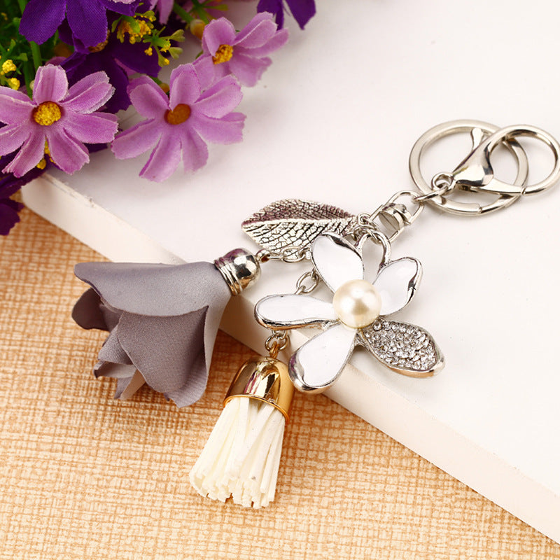 Wholesale Flower Zinc Alloy Keychain ACC-KC-RuiYuan001