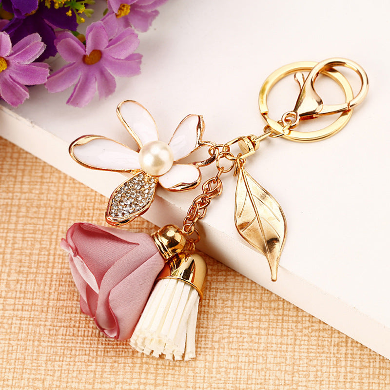 Wholesale Flower Zinc Alloy Keychain ACC-KC-RuiYuan001