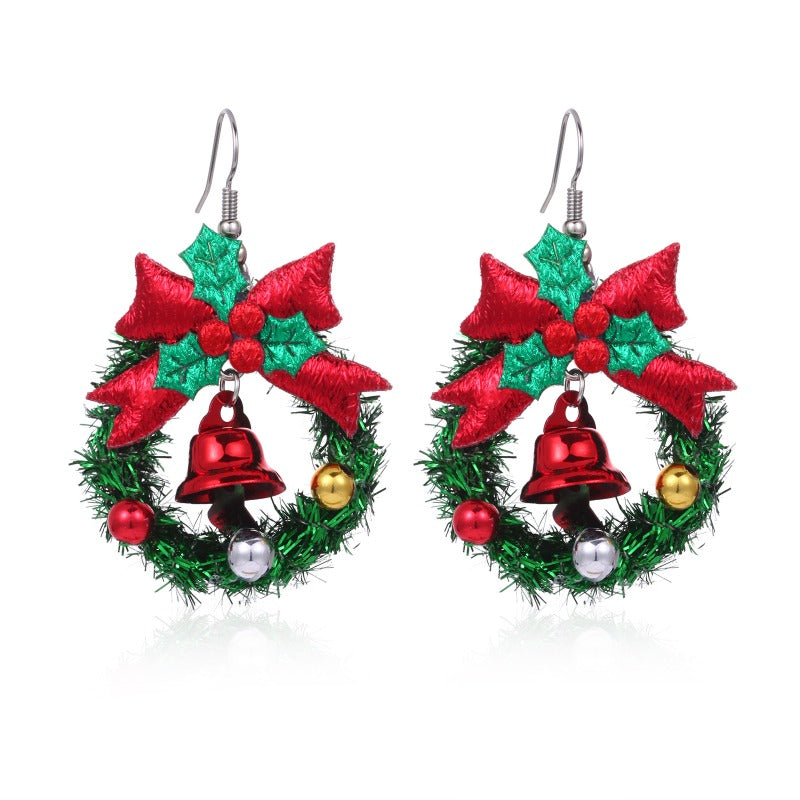 Wholesale Fashion Oil Dripping Christmas Tree Gingerbread Man Earrings ACC-ES-Bingl003