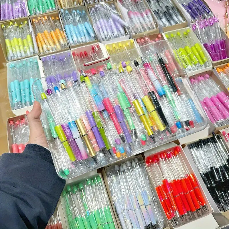 45pcs Random Colorful Beadable Ballpoint Pen DIY Beaded For Silicone Focal Beads DIY Creative Crafts Can Be Made Jewelry Making Kits