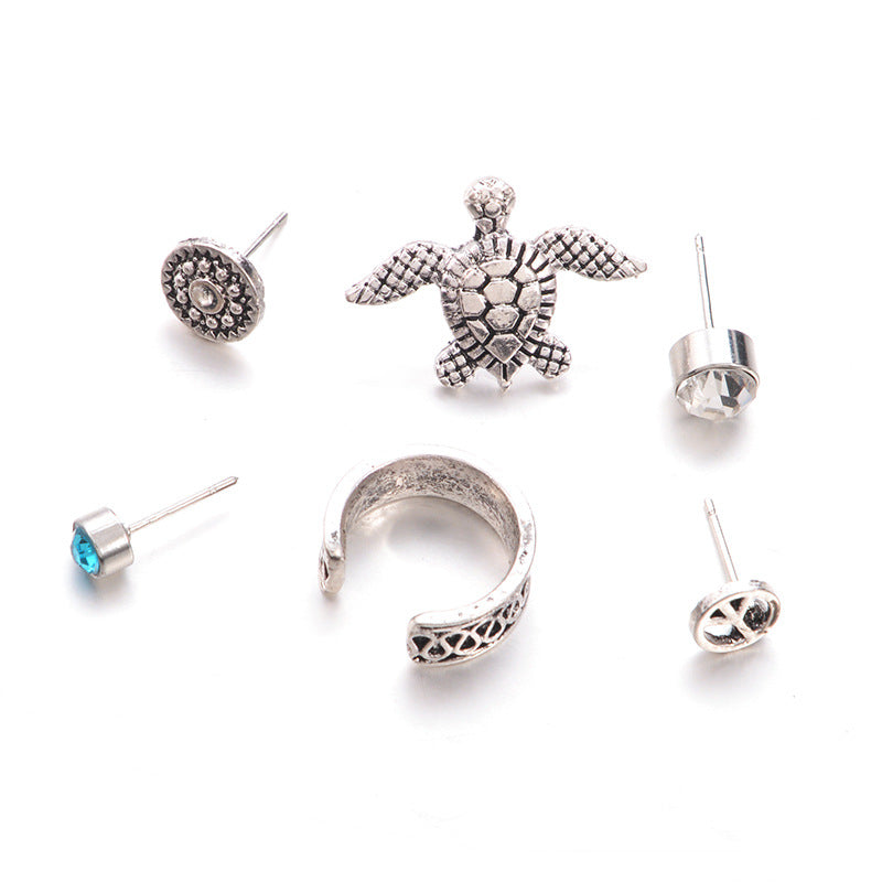 Wholesale Bohemian Vintage Carved Turtle Alloy Earring Set ACC-ES-KeRen001