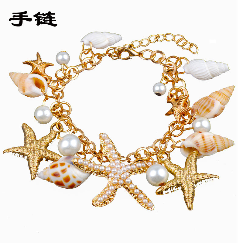 Wholesale Conch Shell Necklace Stacked Clavicle Chain Summer Choker Necklace ACC-NE-Qunq001