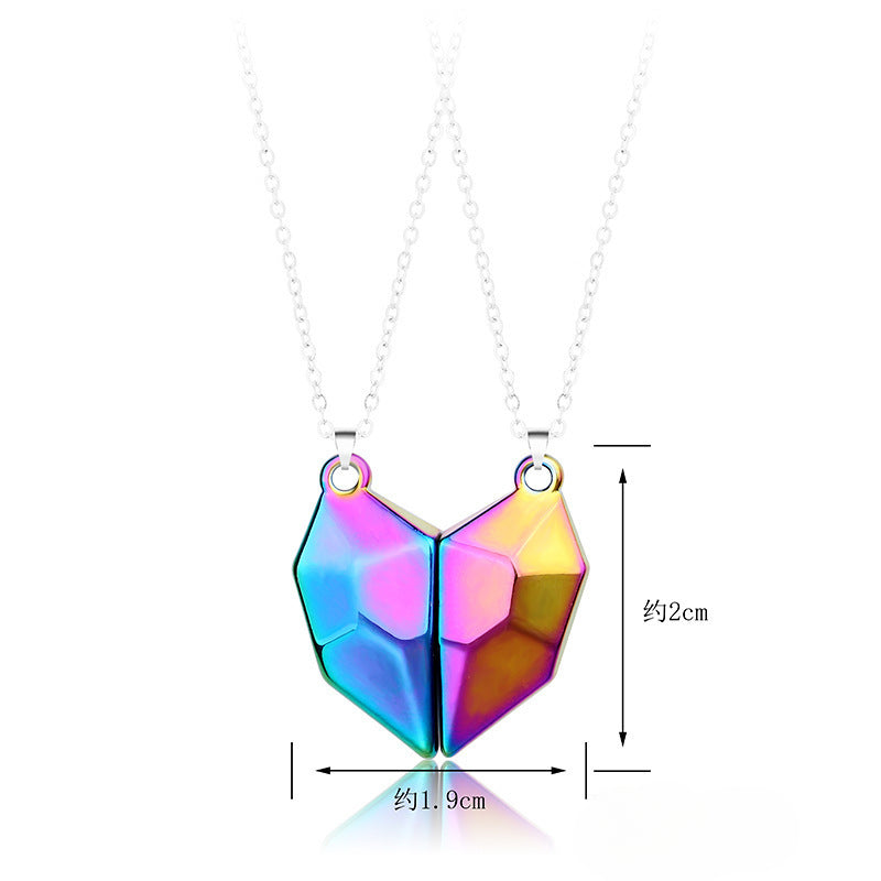 Wholesale Love Magnet Magnetic Heart-shaped Stitching Necklaces ACC-NE-Hanyu004