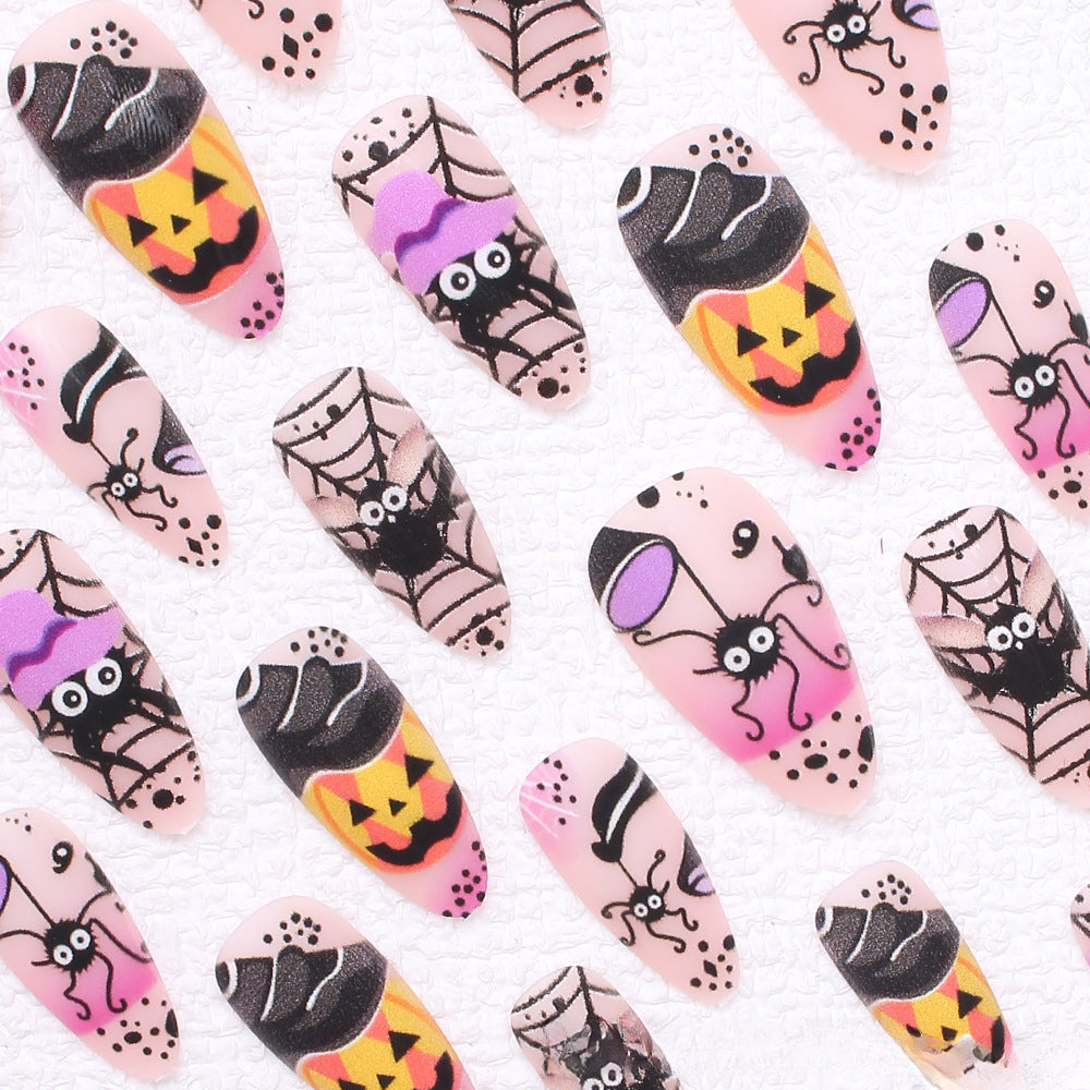 Wholesale 24 Pieces/box Halloween Press-on Nails Kits Nail Stickers ACC-NS-XingNai032