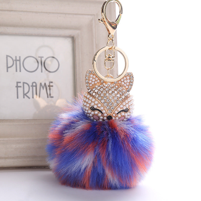 Wholesale Creative Pendant Fox Head Keychains Pom Pom ACC-KC-RongR064