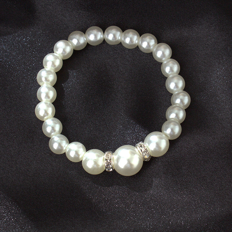 Wholesale Diamond-inlaid pearl necklace bracelet earring set