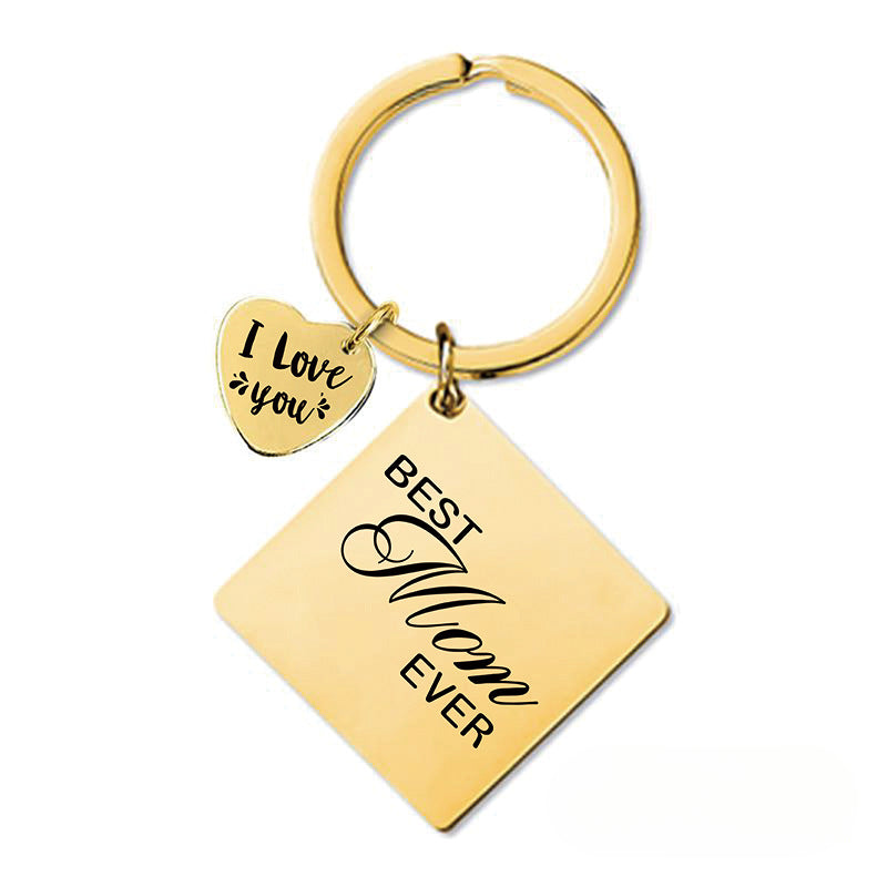 Wholesale Mother's Day Gift Metal Square Keychain ACC-KC-Ganggu006