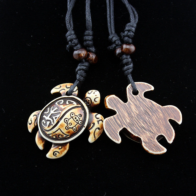 Wholesale Turtle Necklace Yak Bone Carved Turtle Resin Necklace ACC-NE-ShuangDe002