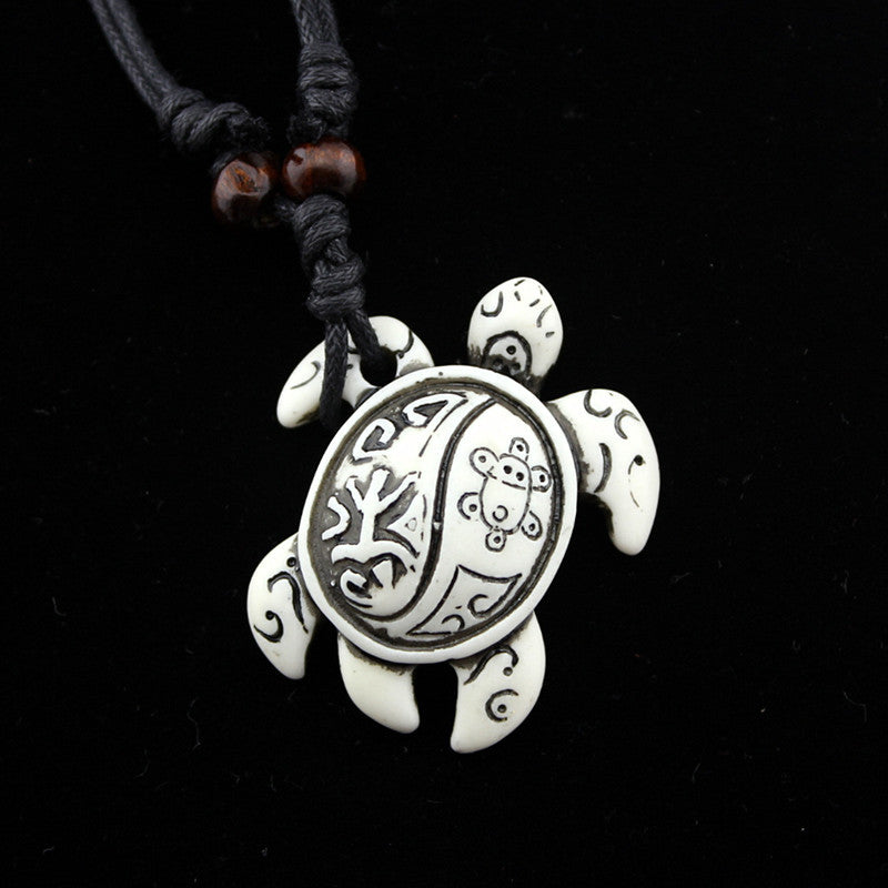 Wholesale Turtle Necklace Yak Bone Carved Turtle Resin Necklace ACC-NE-ShuangDe002