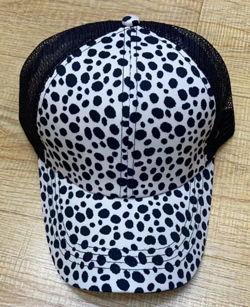 Wholesale Western Style Aztec Cow Print Leopard Mesh Cap Ponytail Cap Baseball Cap Hat ACC-HT-RongZhao005