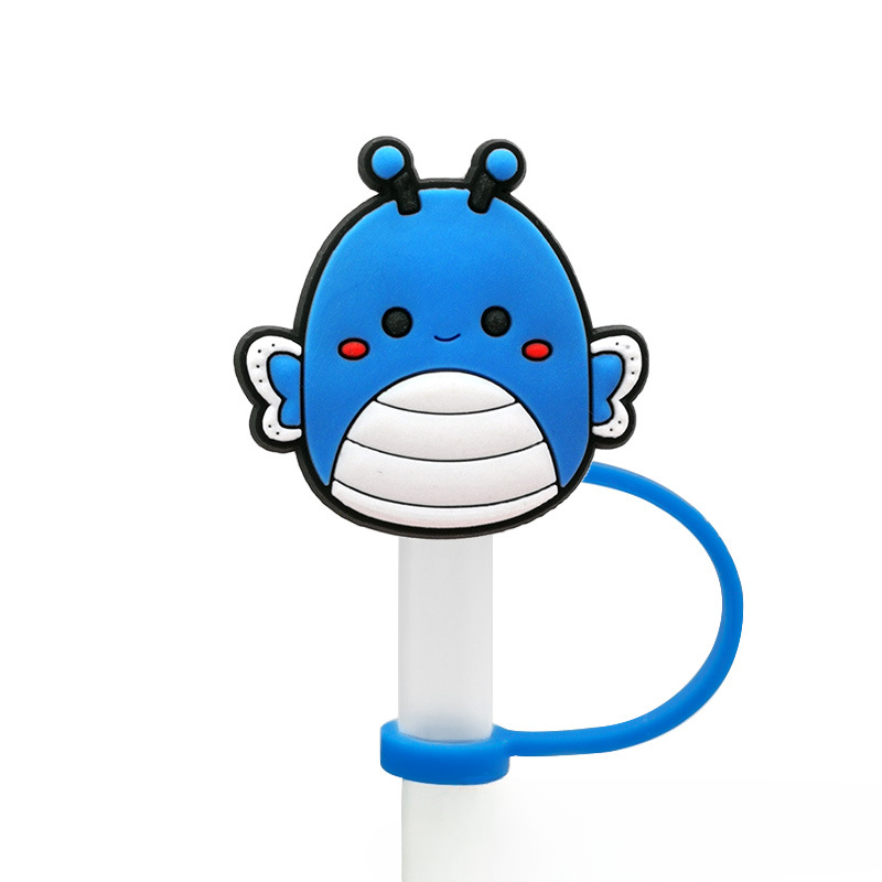 Wholesale 20PCS 7-8mm PVC Cute Doll Straw Tube Cap