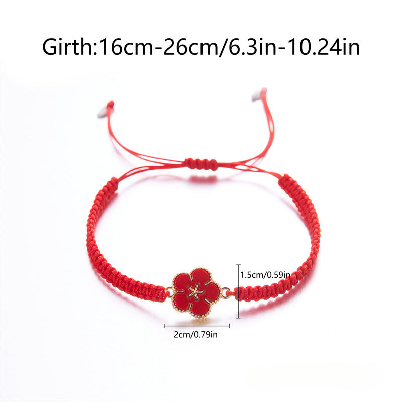 Wholesale Alloy Five-petal Flower Hand-woven Bracelet ACC-BT-FanYou003