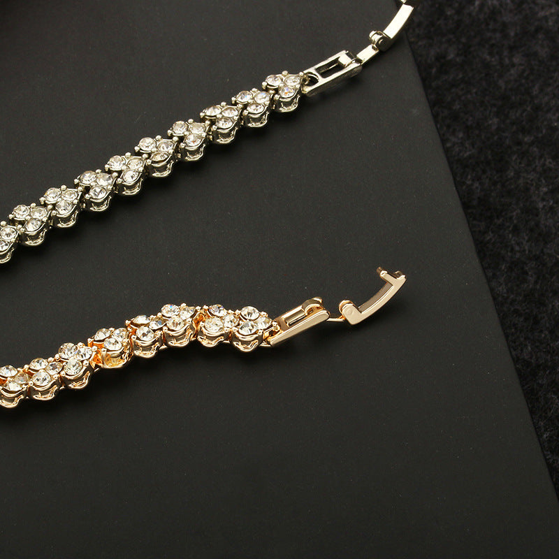Wholesale Silver Plated Zircon Heart Bracelet Trendy Women S Crystal Jewelry Everyday Wear Gift
