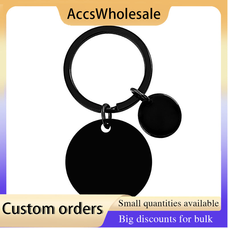 Custom Keychain with Laser Engraved Text or Logo - Multi-color and Large and Small Round Metal Keychains