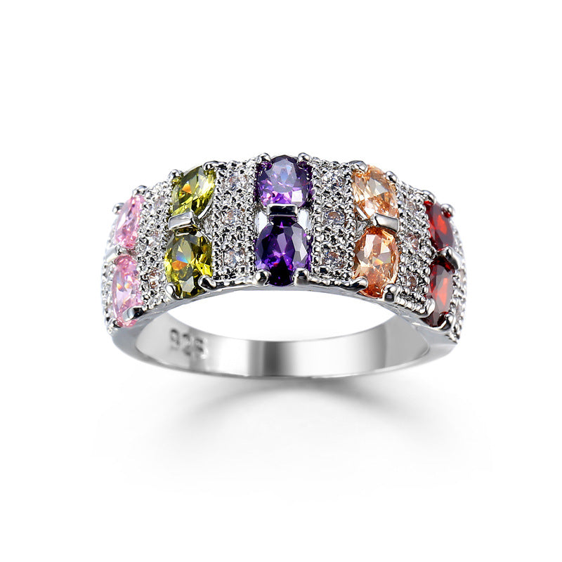 Wholesale romantic colorful zircon ring creative design rings