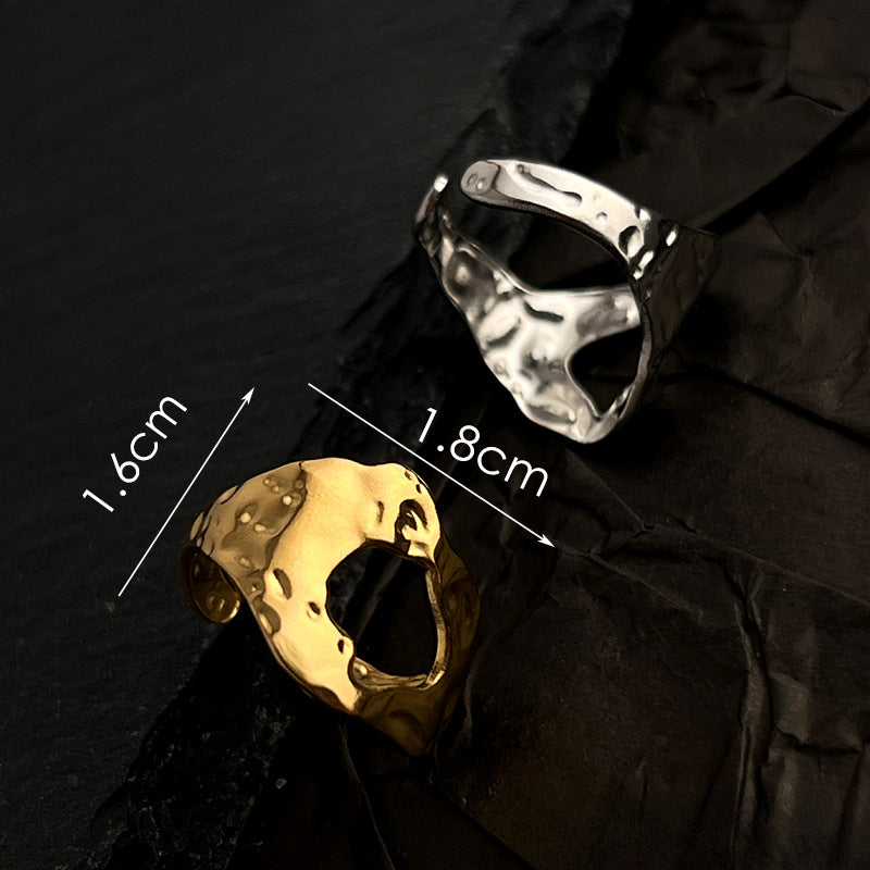 Wholesale Stainless Steel Ring 18K Gold Hollow Opening Adjustable Rings ACC-RS-WanCh004