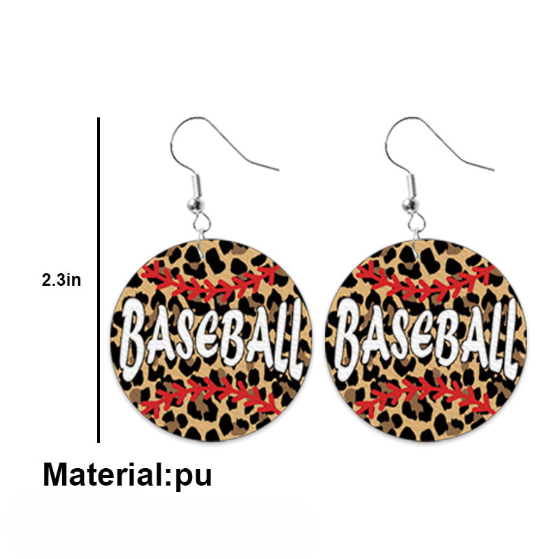 Wholesale 2 Pairs/pack Football Rugby Leather Earrings ACC-ES-HY182