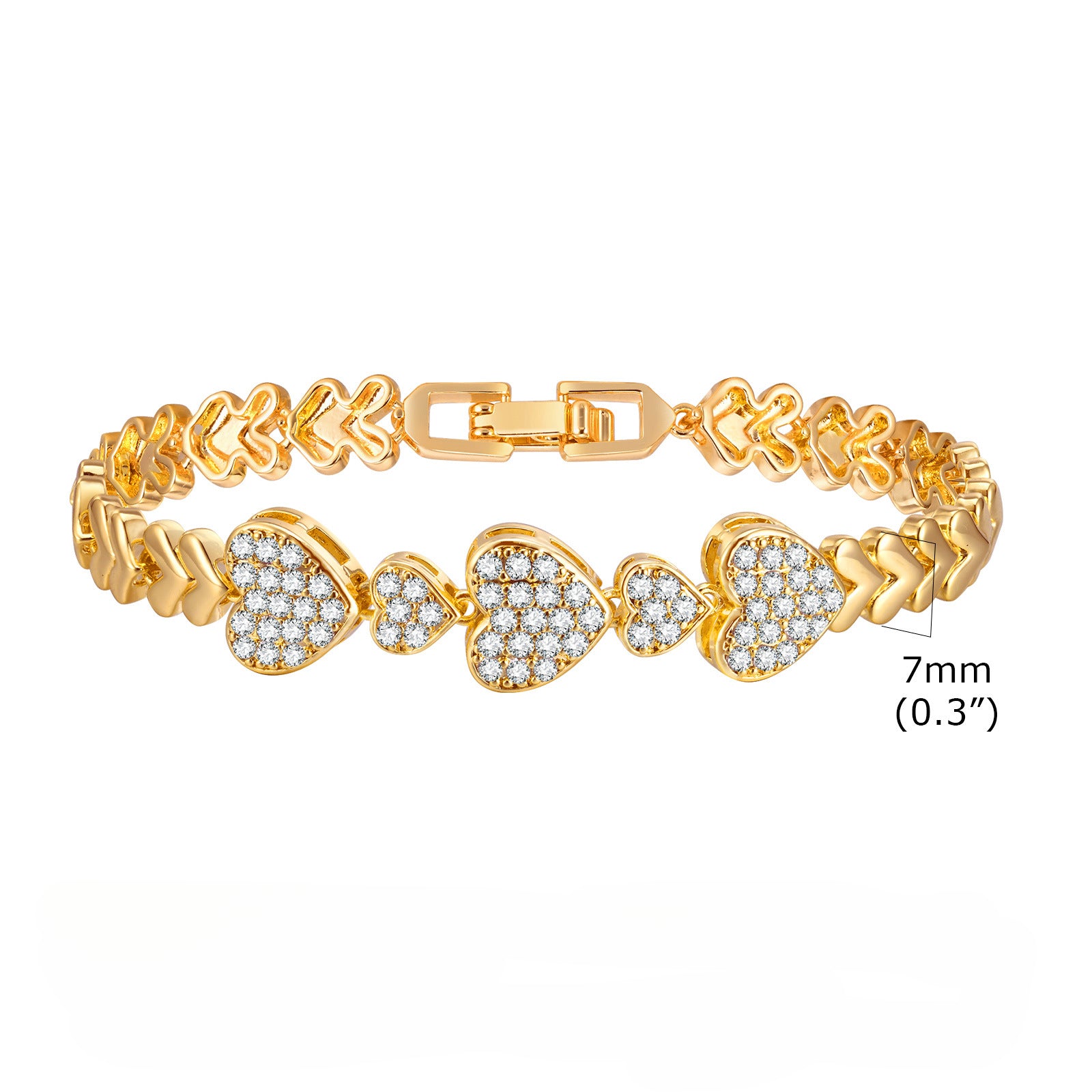 Wholesale Copper Zircon Leaf Infinity Heart Shape Gold Bracelet ACC-BT-HuaLanXin002