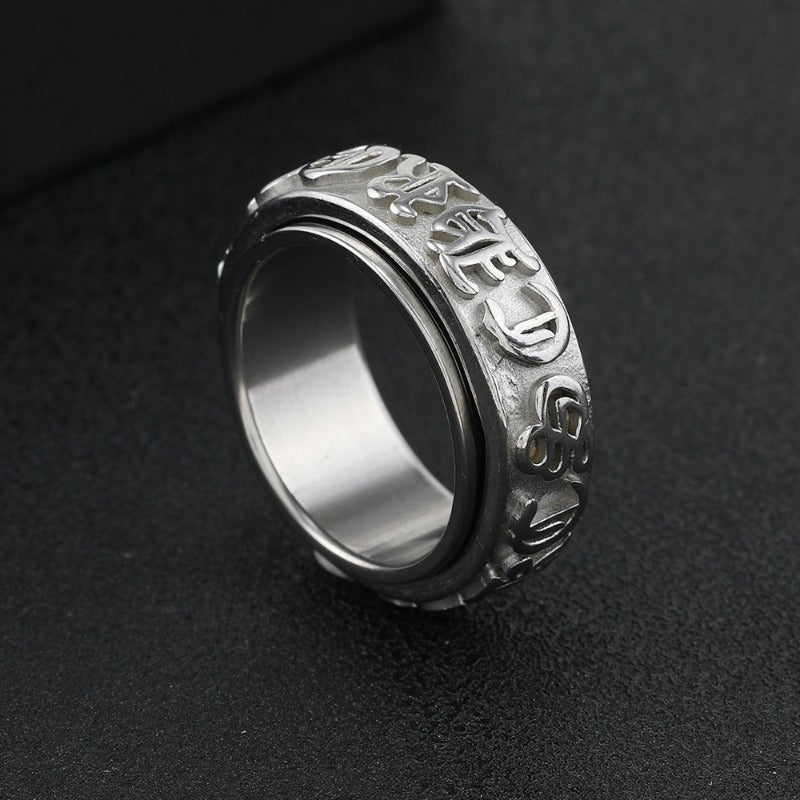 Wholesale Demon Eye Stainless Steel Ring Men's Pentagram Ring ACC-RS-ZhongQi013