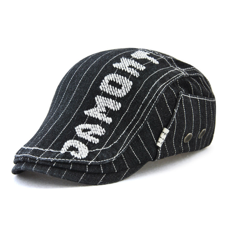 Wholesale Hats Adult Denim Beret Letters Embroidered Outdoor Sun Hat Berets ACC-HT-YangGuan008