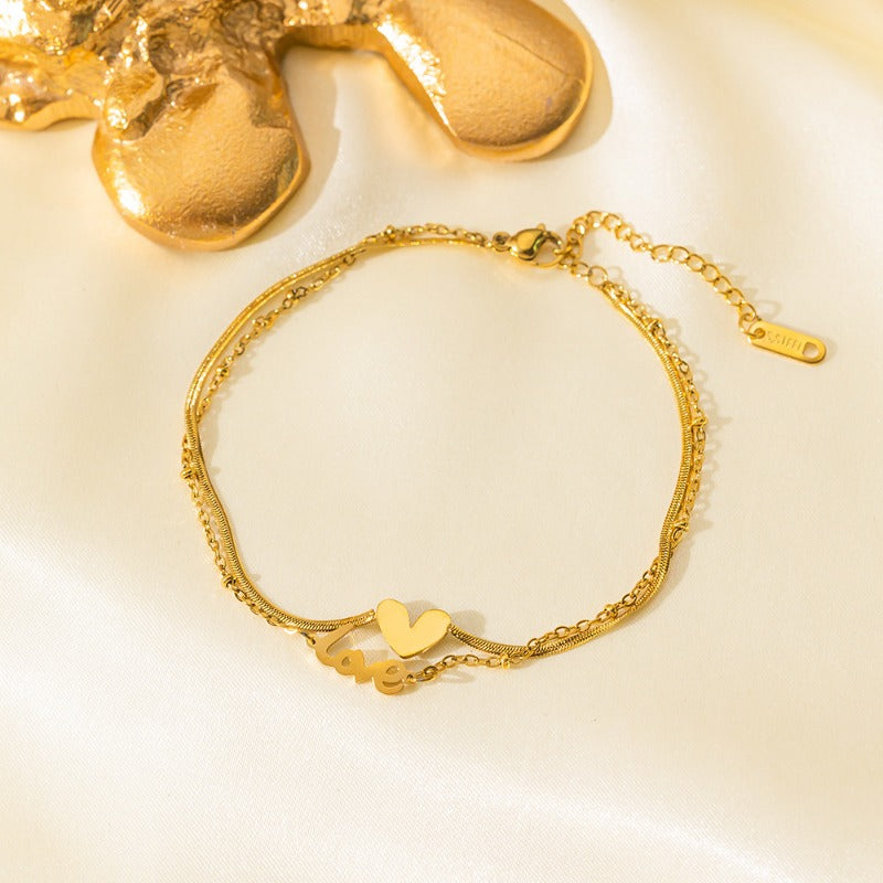 Wholesale 18K Gold Titanium Steel Non-fading Anklet ACC-AS-QiYun004