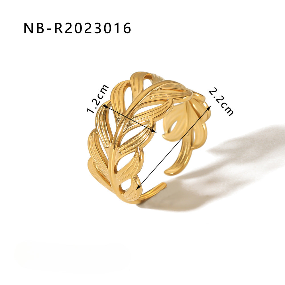 Wholesale Stainless Steel Open Ring Heart Shape Geometric Titanium Steel Ring ACC-RS-Xiny001