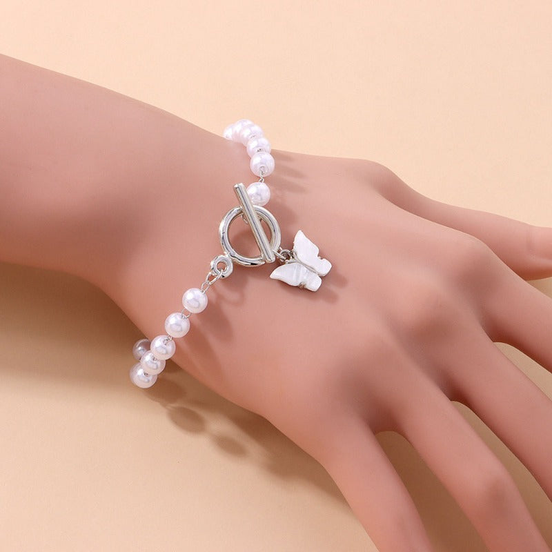 Wholesale Butterfly Pendant Pearl Bracelet for Women ACC-BT-zhiyu010