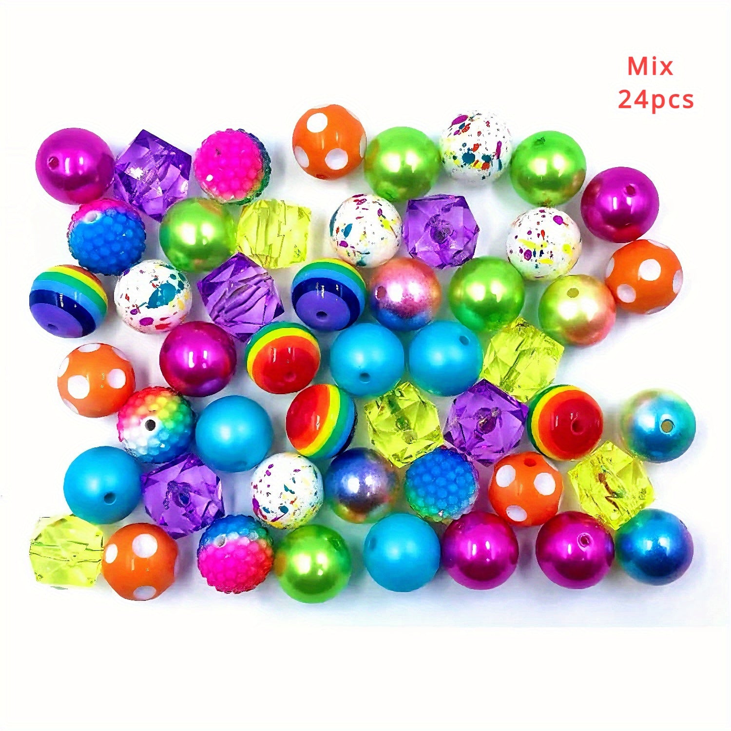 24pcs Bubblegum Beads Chunky Bead 20mm Mix, Brown Cow Chunky Beads, Pink Cow Beads, DIY Pens, DIY Lanyards, DIY Keychains, Jewelry Beads