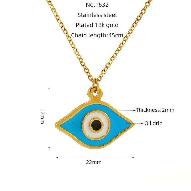 Wholesale Titanium Steel Evil Eye Necklace ACC-NE-ZhongYao004