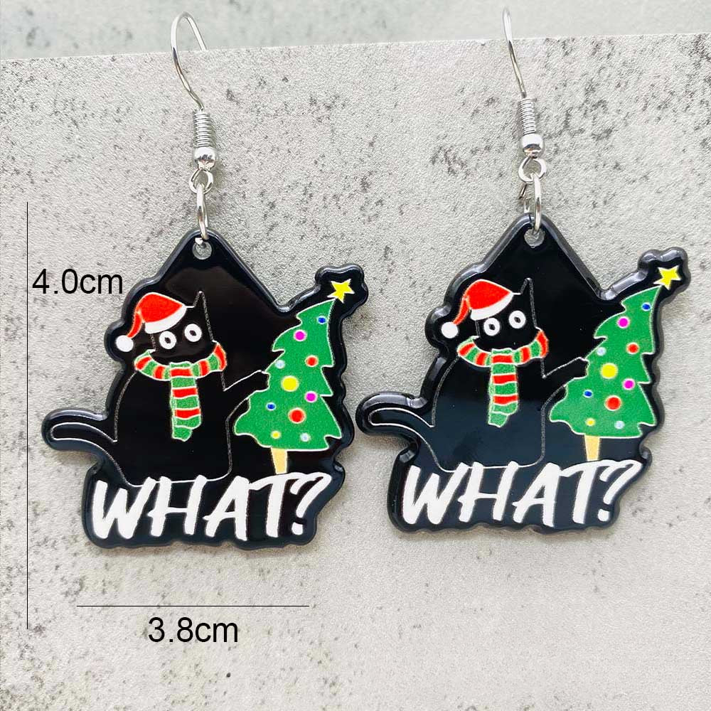 Wholesale Christmas Snowflake Elk Bell Christmas Dwarf Acrylic Earrings ACC-ES-ChenY085